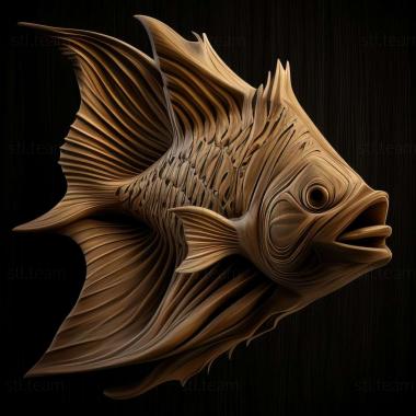 3D model Common horned body fish (STL)